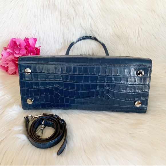 Michael Kors Selma Croc Embossed Leather Satchel - Picture 5 of 8
